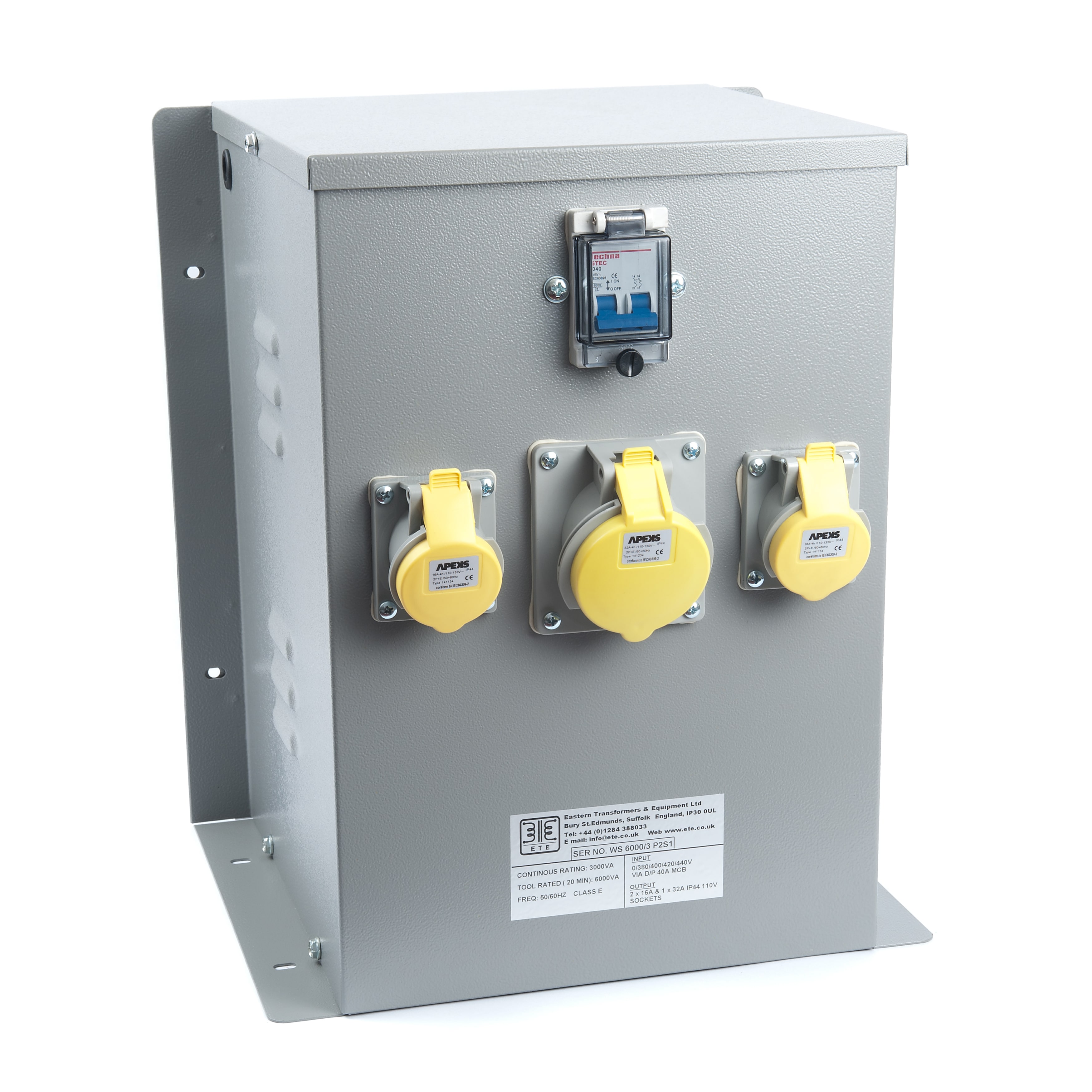 WS Range of Enclosed Transformers with Input Protection