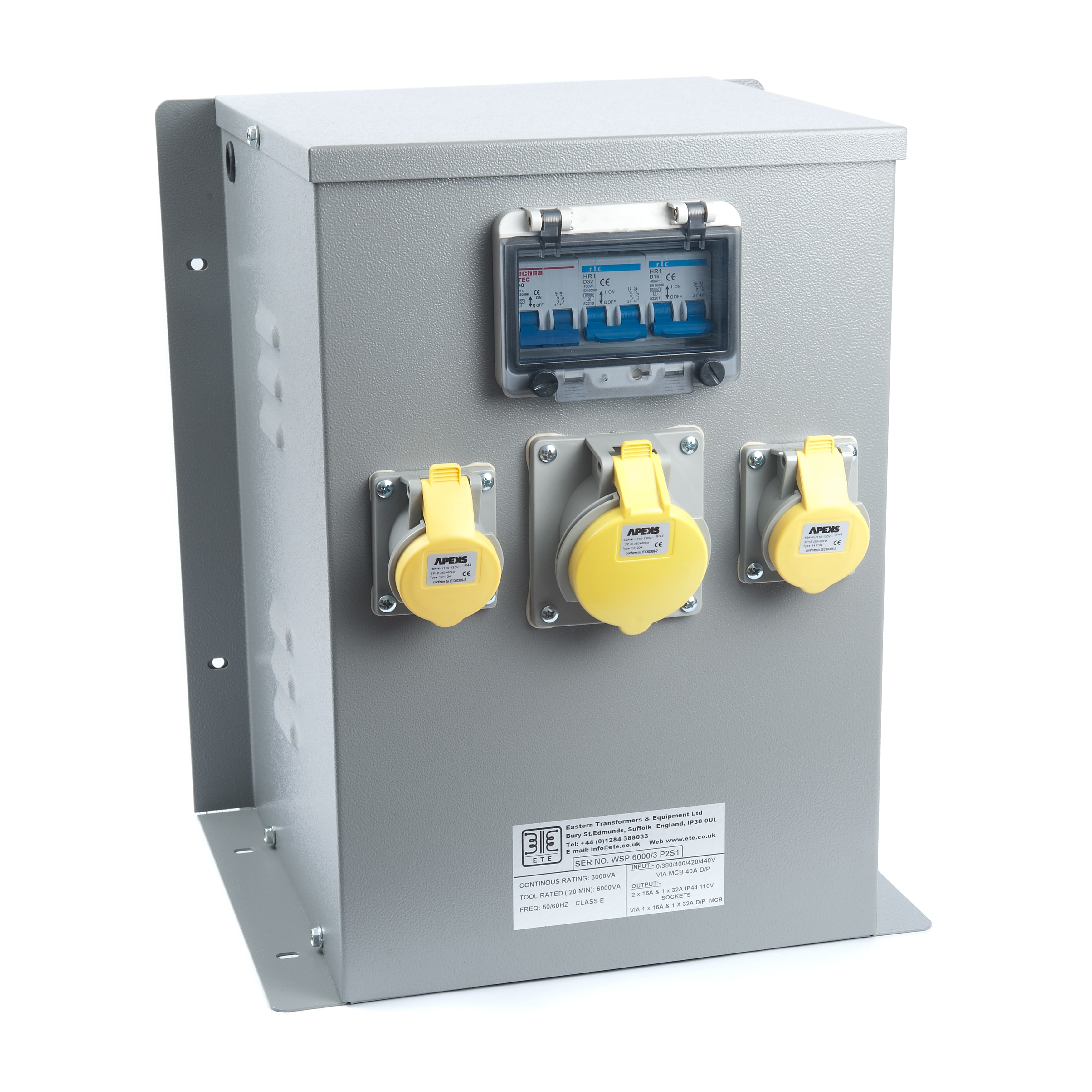 WSP Range of Enclosed Transformers with Input and Output Protection